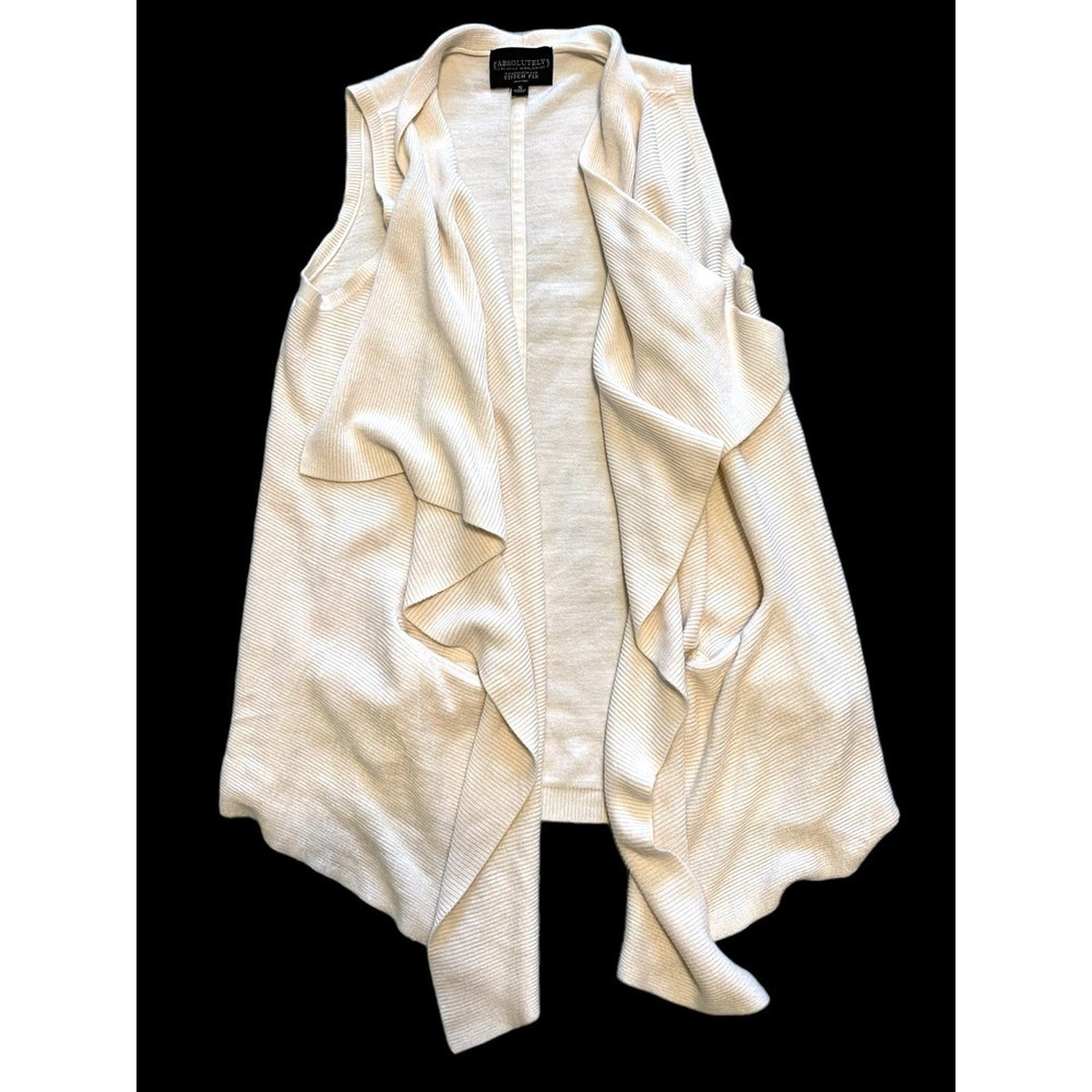 Absolutely Creative Worldwide Asymmetric Shawl Knit Sleeveless Women's Cream S